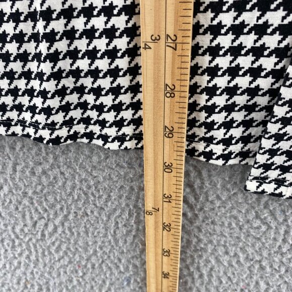 J Jill Sweater Womens Small Black Houndstooth Wearever Cardigan 3/4 Sleeves Knit - Picture 9 of 10